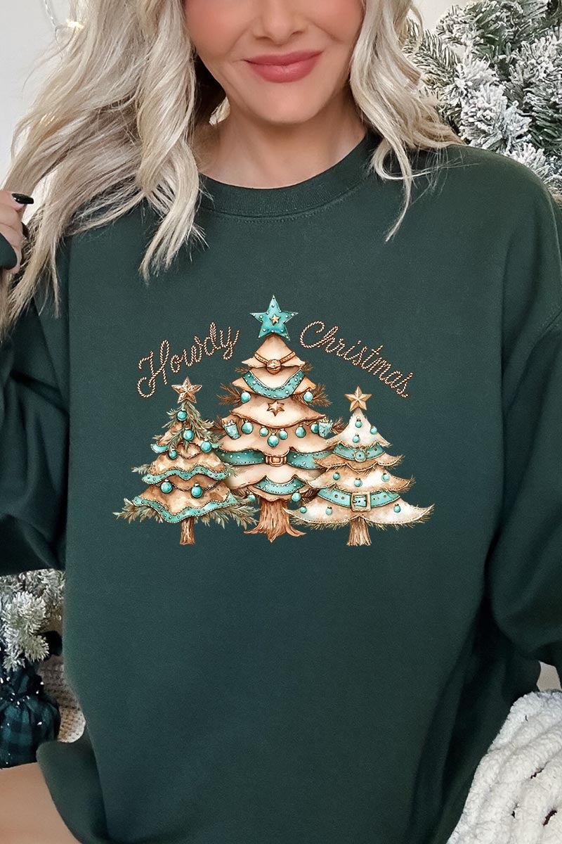UL180-E3185 Howdy Christmas Graphic Sweatshirt $20