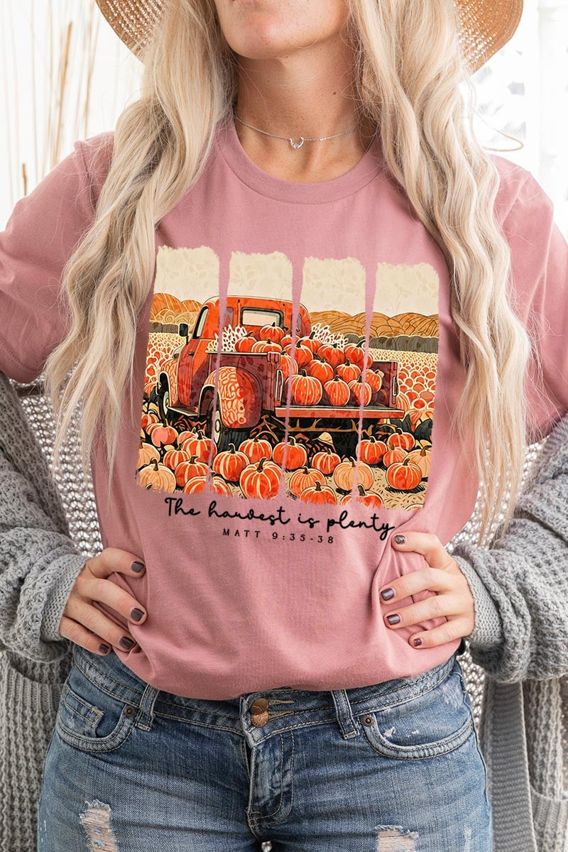 US3001-E3172 Harvest Is Plenty Graphic Tee $12.5