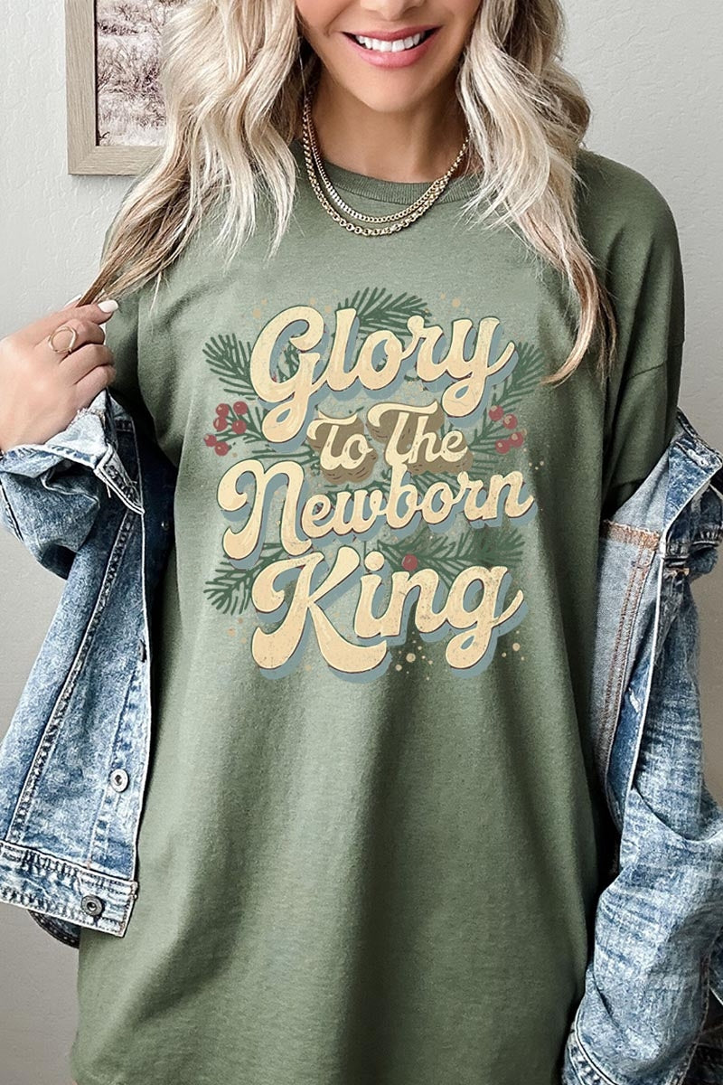 5000P-E3220 Glory to the Newborn King Graphic Plus Heavy Cotton Tee $12.75