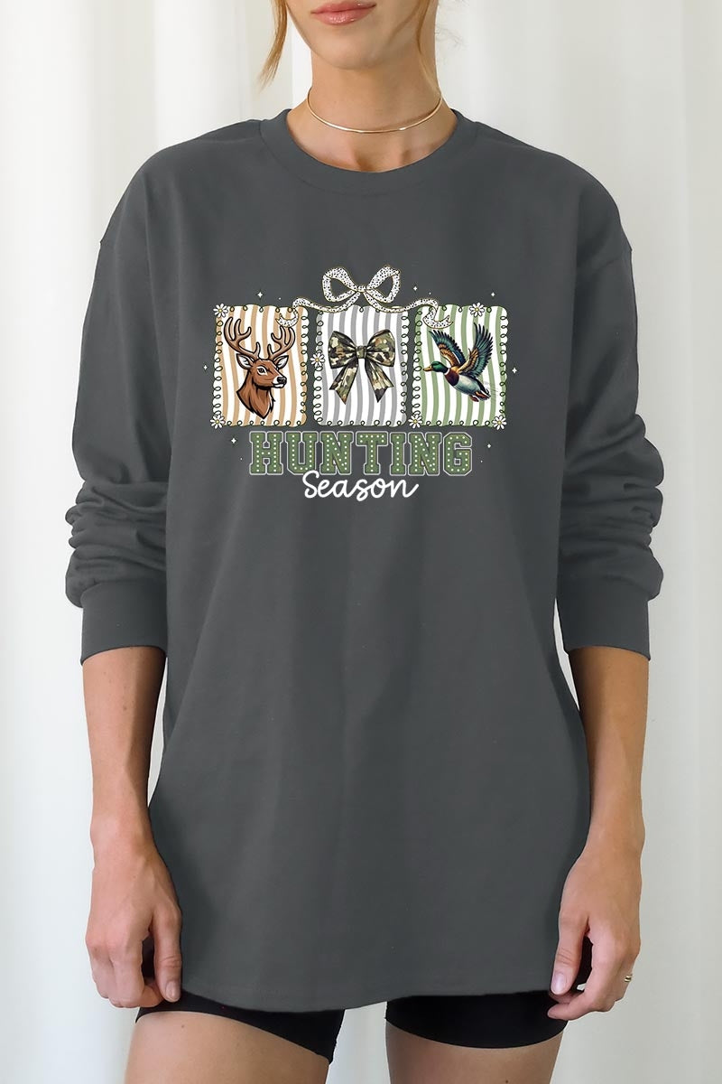 UL240P-E3192 Deer & Duck Hunting Season Graphic Plus Long Sleeve Tee $17