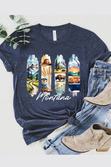 US3001-E3061MT Montana State Brushstroke Graphic Tee $12.5