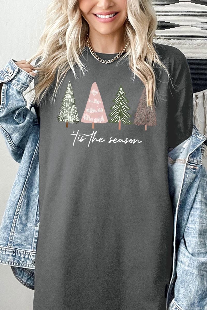 5000-E3218 Rustic Christmas Trees Graphic Heavy Cotton Tee $9