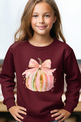 UL180B-E3083Z Brushstroke Pumpkin Kids Graphic Sweatshirt $20