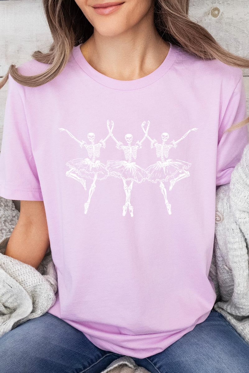 US3001-E3156 Halloween Ballerina Graphic Tee $12.5