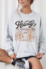 UL240P-E3095 Howdy Desert Western Graphic Plus Long Sleeve Tee $17