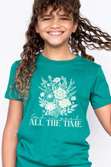 US3001Y-E3116Z God Is Good Floral Kids Graphic Tee $11