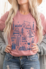 US3001P-E3188 Ski Doodle Graphic Plus Tee $16