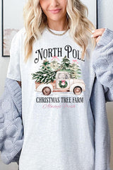 5000P-E3174 North Pole Christmas Graphic Plus Heavy Cotton Tee $12.75