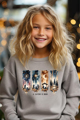 UL180B-E3204Z Savior Is Born Nativity Kids Graphic Sweatshirt $20