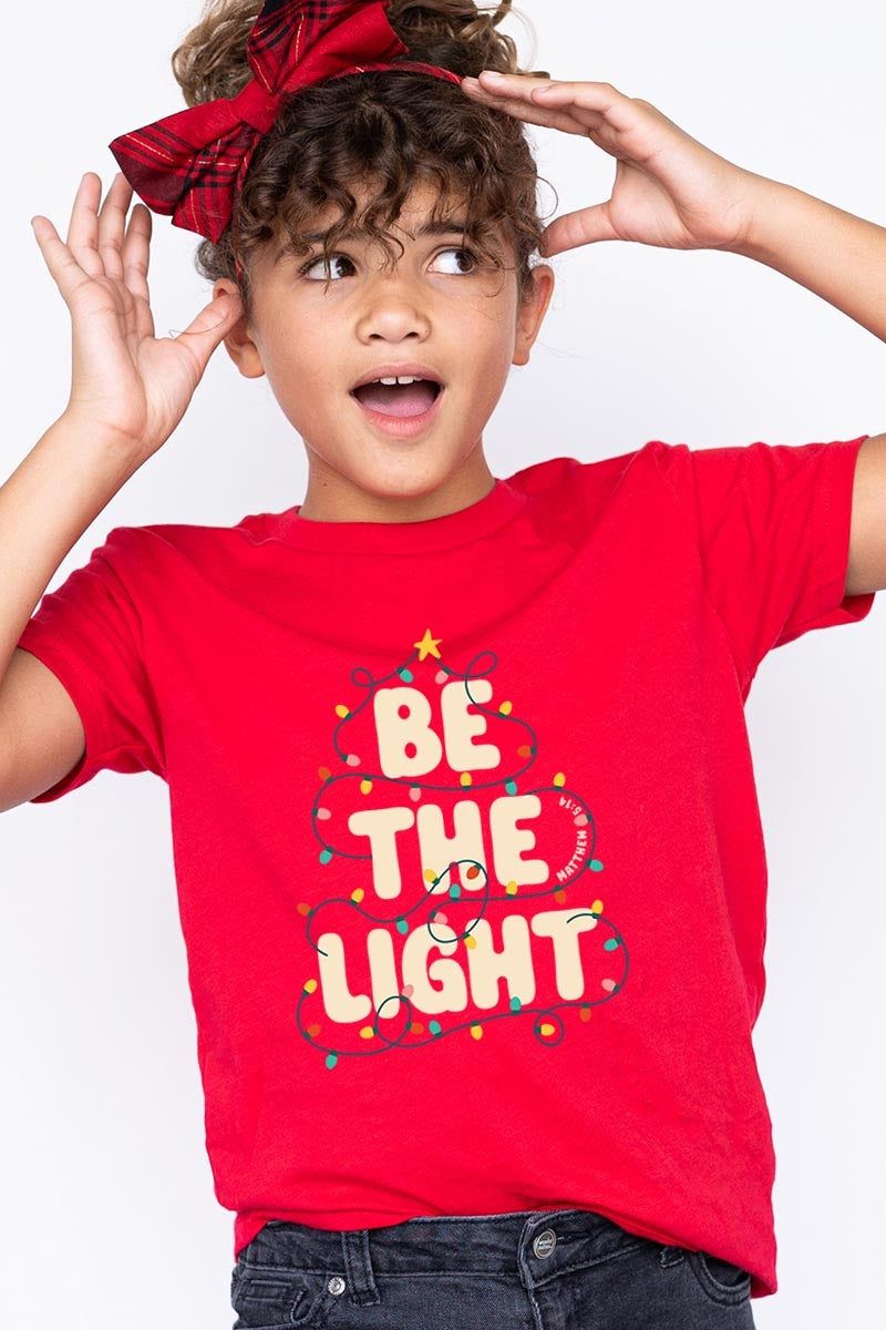 US3001Y-E3202Z Be the Light Christmas Kids Graphic Tee $11