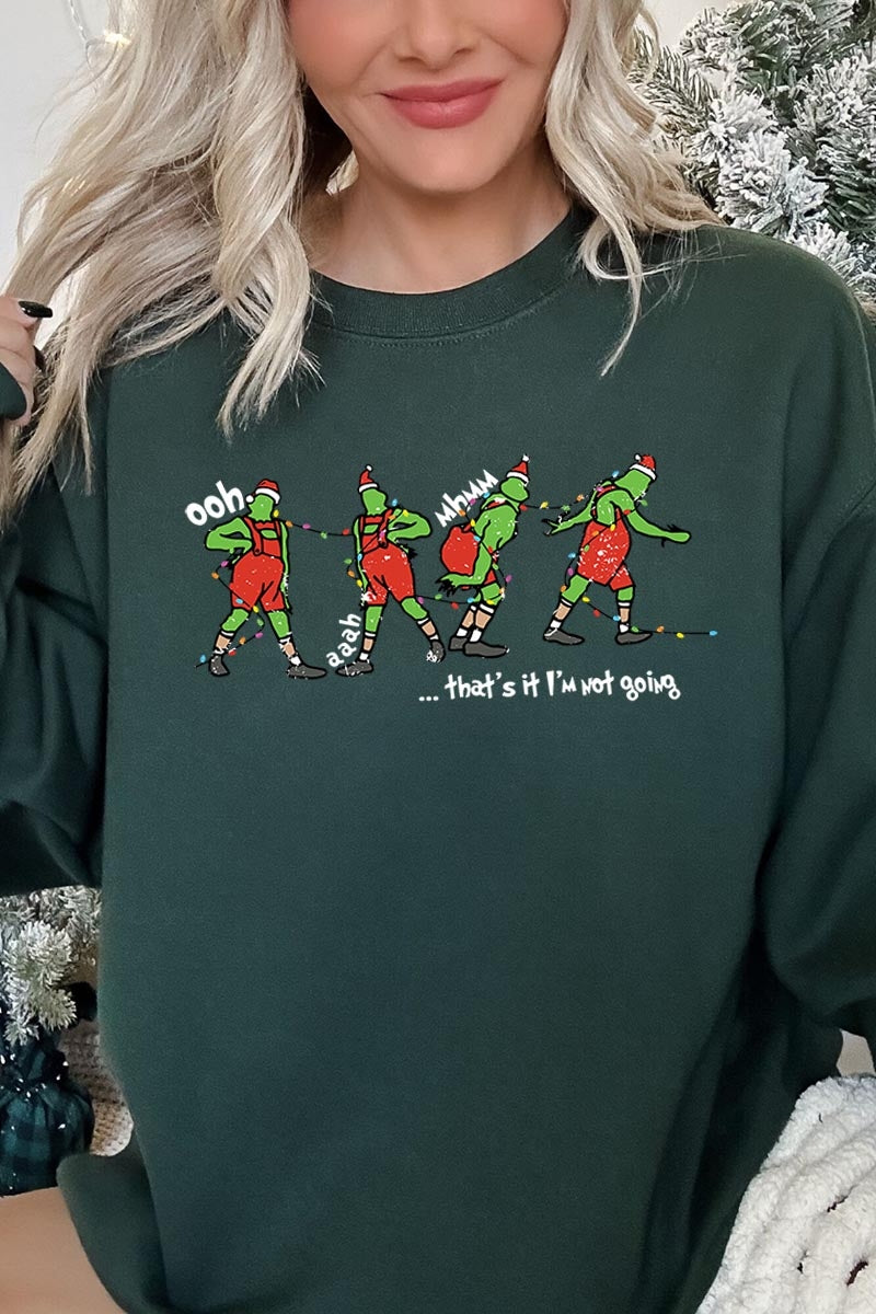 UL180P-E3203 Grinch Dance Funny Christmas Graphic Plus Sweatshirt $25