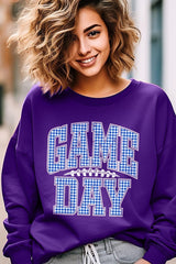 UL180-E3130 Blue Gingham Game Day Graphic Sweatshirt $20