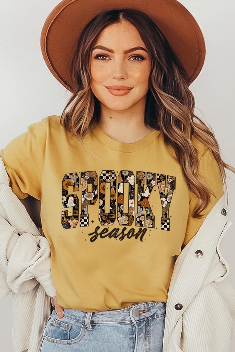 US3001-E3105 Spooky Season Halloween Graphic Tee $12.5