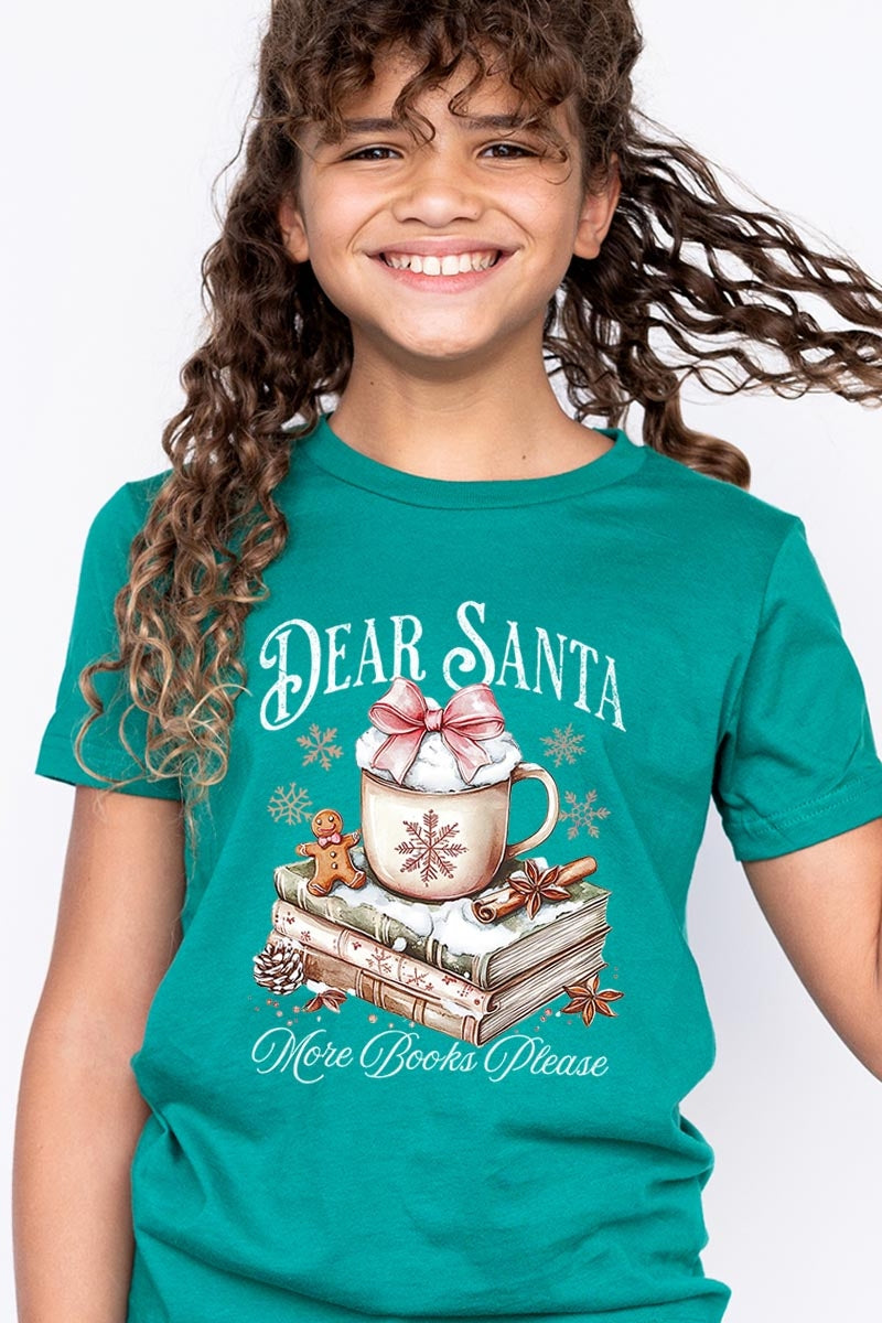 US3001Y-E3205Z Dear Santa Books Kids Graphic Tee $11