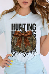 US3001P-E3190 Hunting Pumpkin Bow Graphic Plus Tee $16