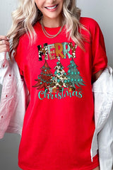 5000P-E3200 Merry Christmas Trees Graphic Plus Heavy Cotton Tee $12.75
