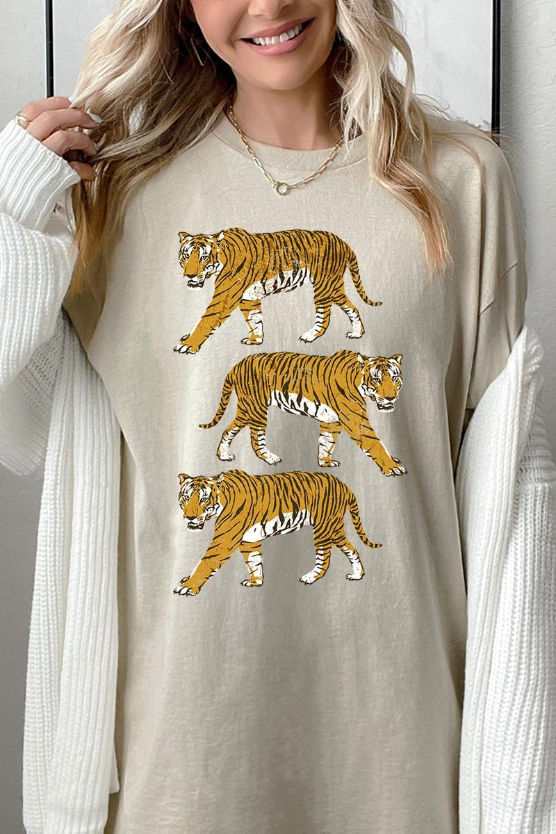 5000P-E3104 Retro Tigers Graphic Plus Heavy Cotton Tee $12.75