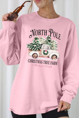 UL240P-E3174 North Pole Christmas Graphic Plus Long Sleeve Tee $17