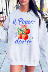 UL180P-E3070 Il Pomodoro Tomato Art Graphic Plus Sweatshirt $25