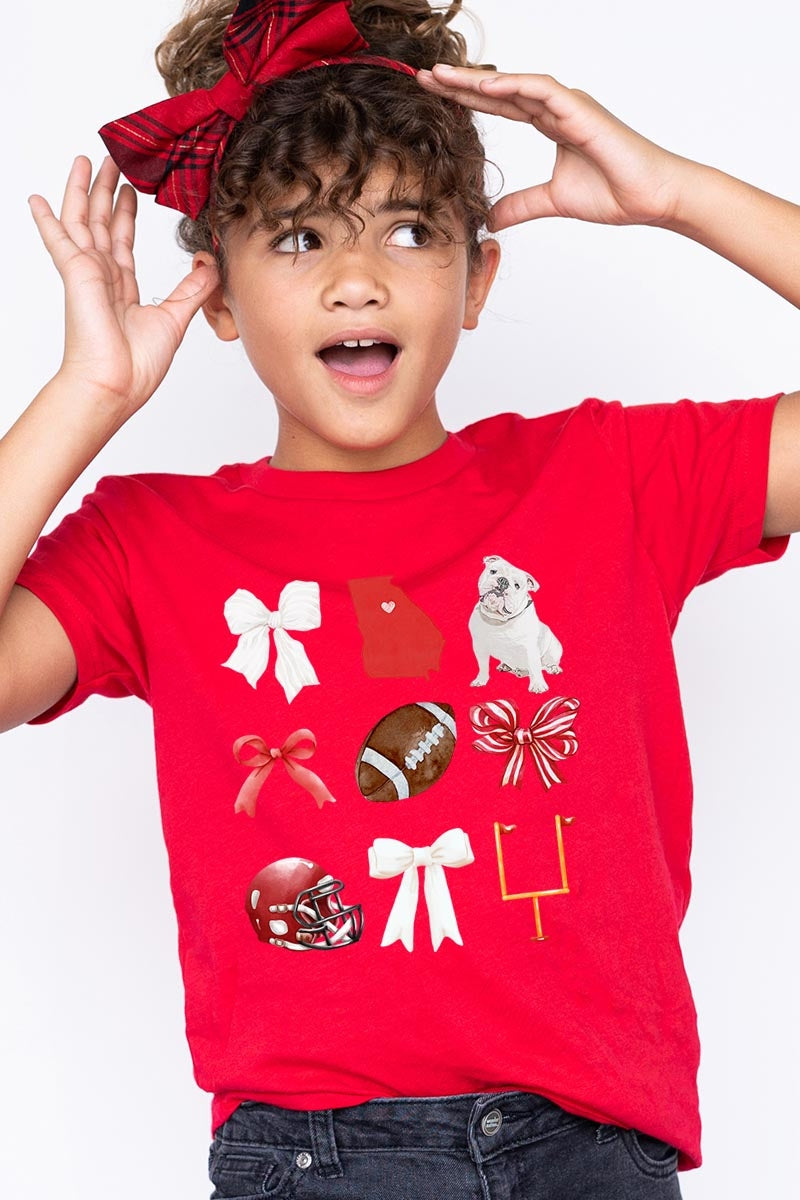 US3001Y-E3080Z Georgia Football Kids Graphic Tee $11