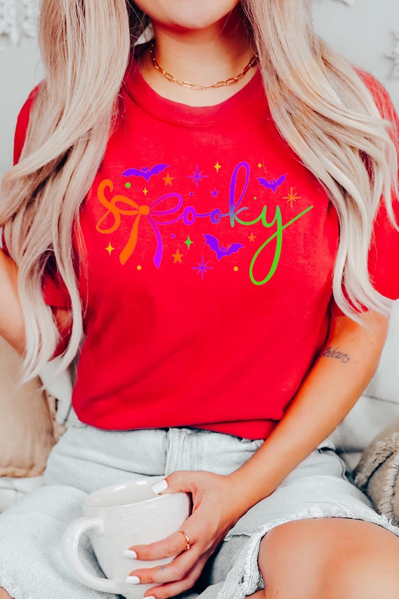 US3001-E3109 Spooky Halloween Graphic Tee $12.5