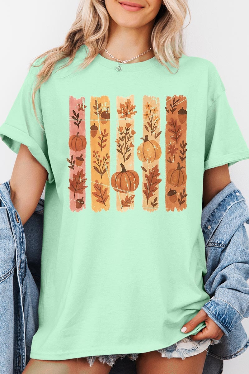 5000-E3110 Brushstroke Boho Fall Graphic Heavy Cotton Tee $9