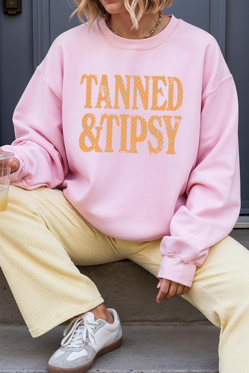 UL180-E3464 Tanned & Tipsy Dot Graphic Sweatshirt $20