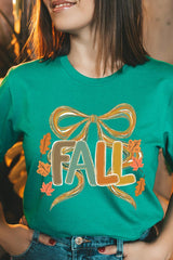 US3001-E3121 Fall Brushstroke Bow Graphic Tee $12.5