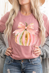 US3001P-E3083 Brushstroke Pumpkin Graphic Plus Tee $16