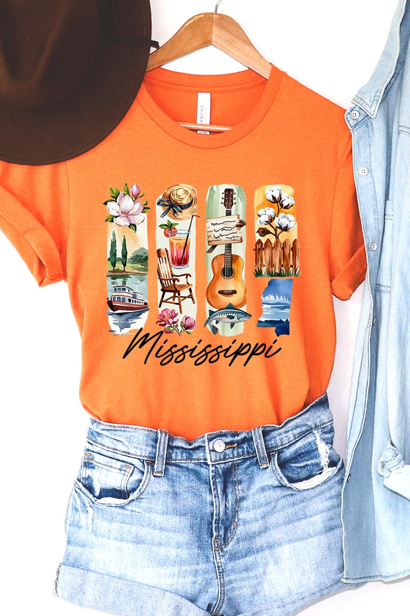 US3001-E3061MS Mississippi State Brushstroke Graphic Tee $12.5