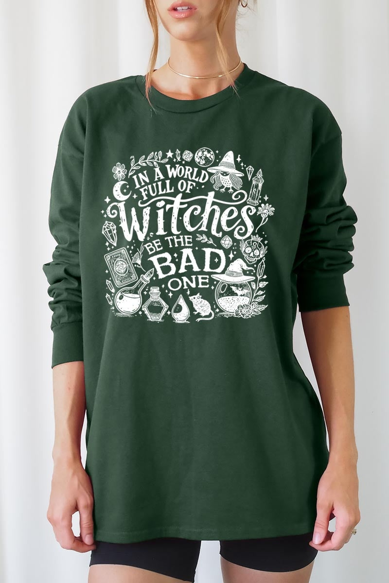 UL240P-E3139 In a World of Witches Graphic Plus Long Sleeve Tee $17