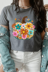 US3001P-E3118 Floral Pumpkin Graphic Plus Tee $16