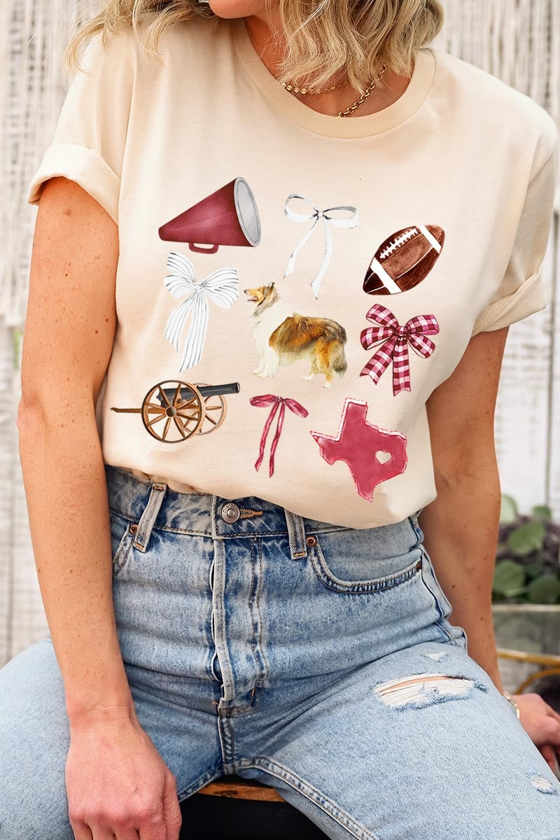 US3001P-E3079 Texas Football Graphic Plus Tee $16