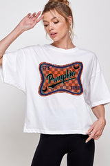 CTS-E3144 Itu2019s pumpkin time Graphic Relaxed Crop Top $11
