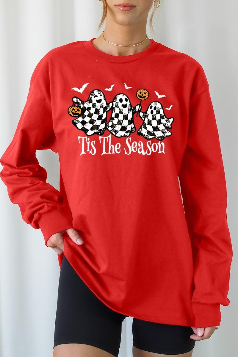 UL240-E3124 Retro Ghosts Graphic Long Sleeve Tee $13.75