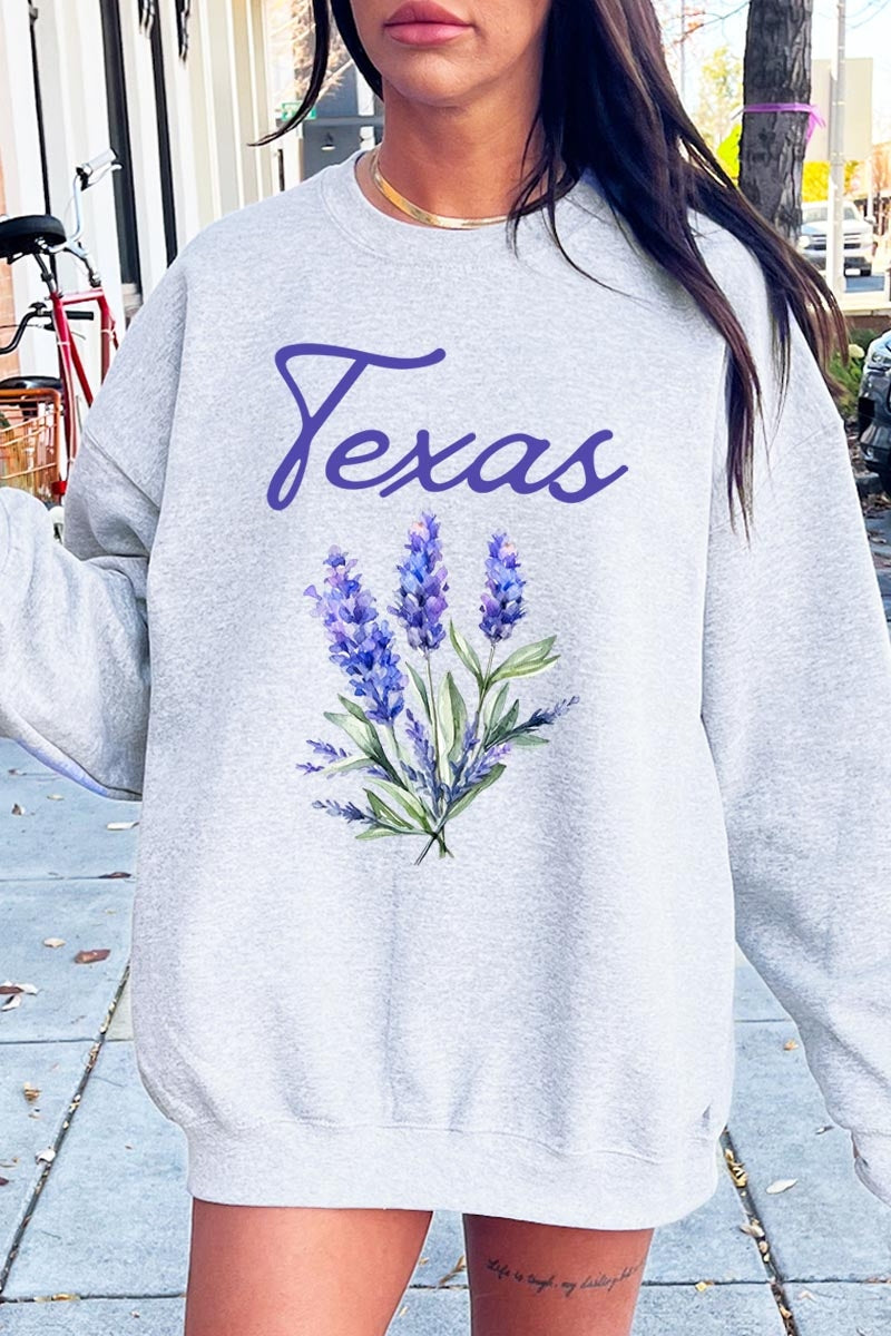 UL180P-E3060 Texas Bluebonnet Graphic Plus Sweatshirt $25