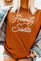 US3001P-E3199 Howdy Santa Graphic Plus Tee $16