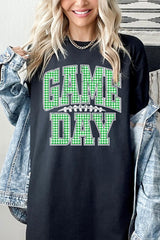 5000P-E3128 Green Gingham Game Day Plus Heavy Cotton Tee $12.75