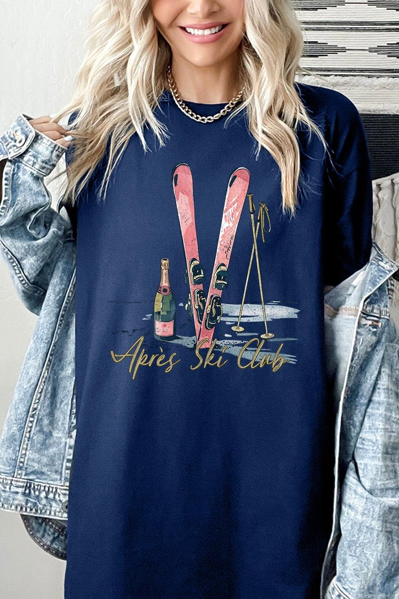 5000-E3187 Apres Ski Club Graphic Heavy Cotton Tee $9