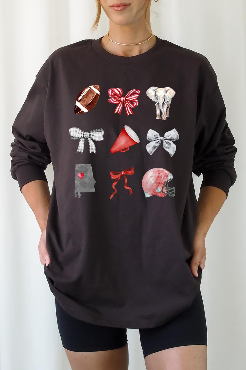 UL240P-E3076 Alabama Football Graphic Plus Long Sleeve Tee $17