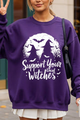 UL180P-E3161 Local Witches Halloween Graphic Plus Sweatshirt $25