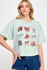 CTS-E3076 Alabama Football Graphic Relaxed Crop Top $11