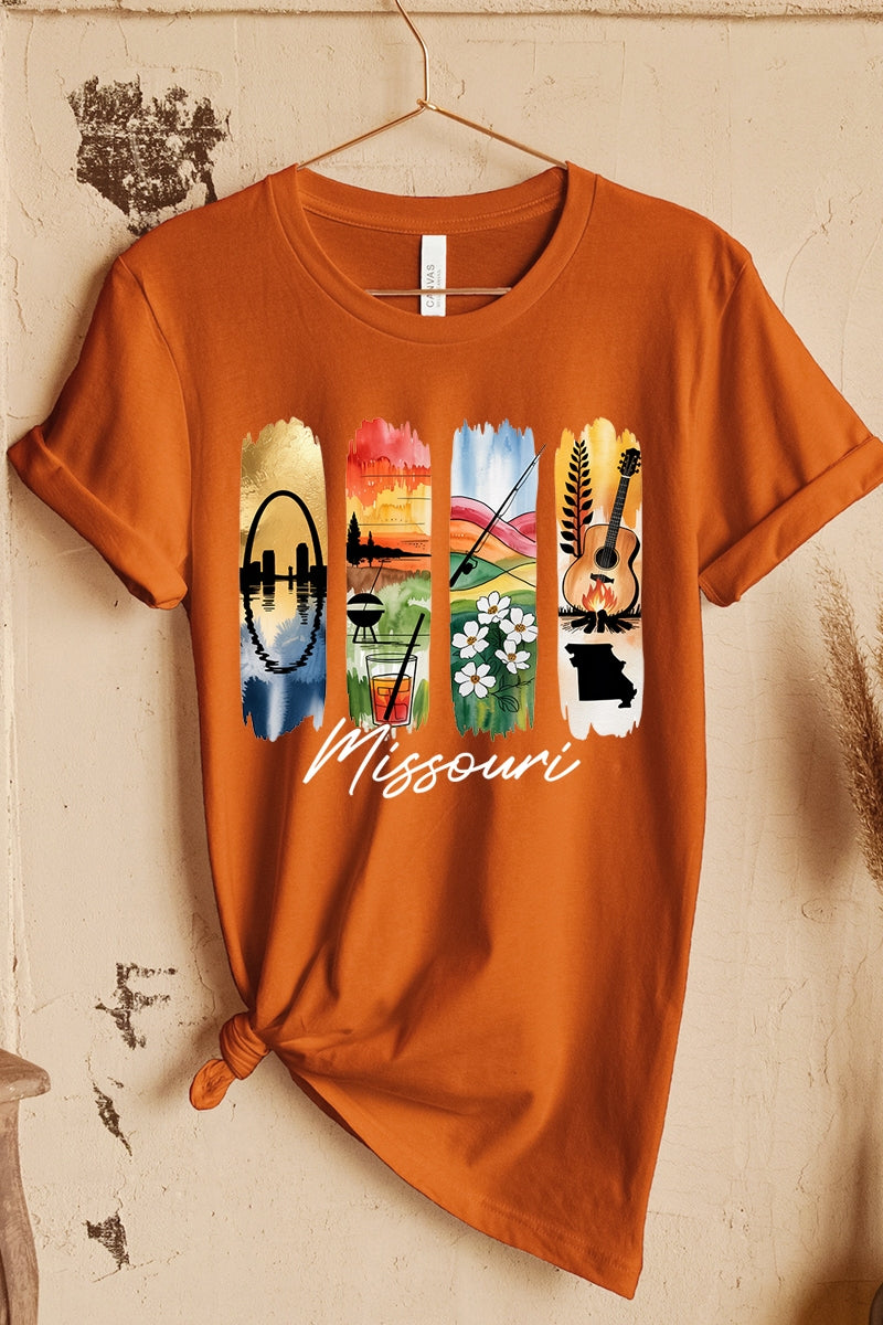 US3001P-E3061MO Missouri State Brushstroke Graphic Plus Tee $16