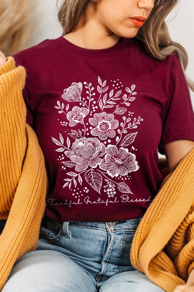 US3001P-E3155 Neutral Thanksgiving Graphic Plus Tee $16