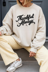 UL180-E3168 Thankful Always Graphic Sweatshirt $20