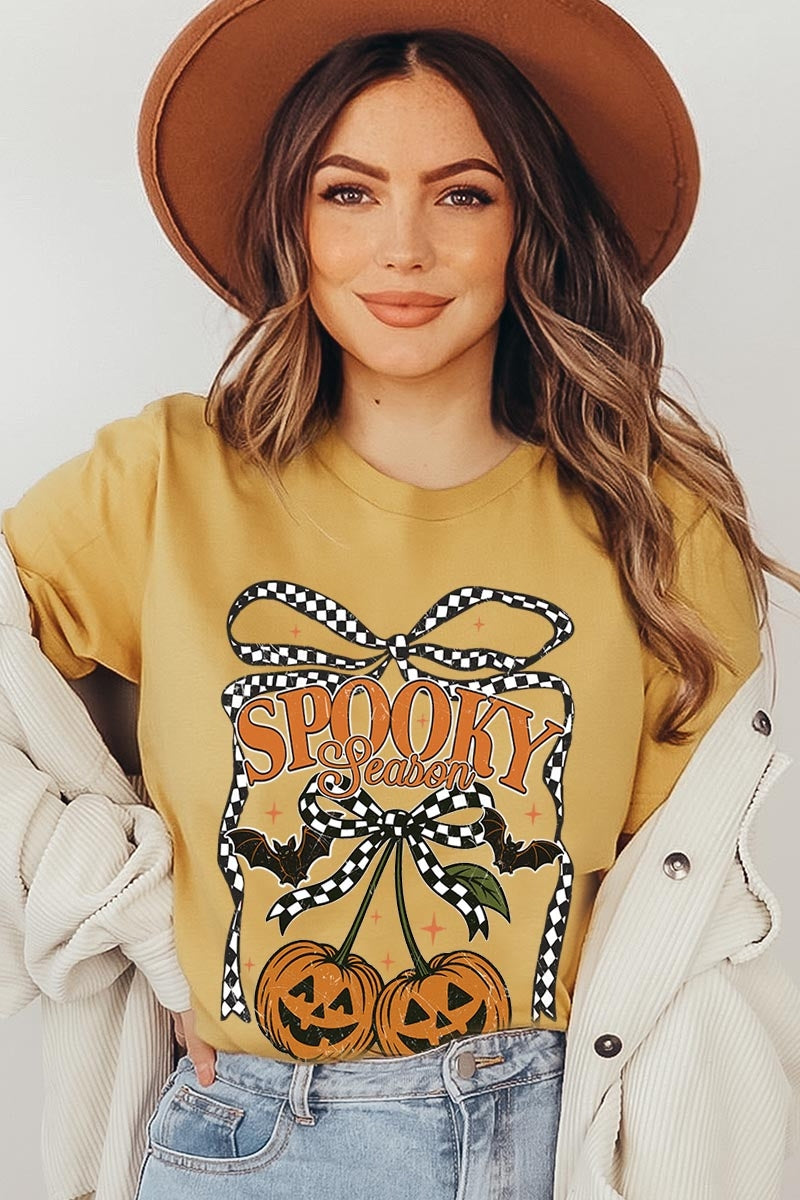 US3001P-E3085 Pumpkin Cherries Graphic Plus Tee $16