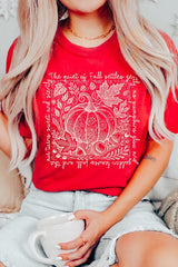 US3001P-E3112 Fall Pumpkin Botanical Graphic Plus Tee $16