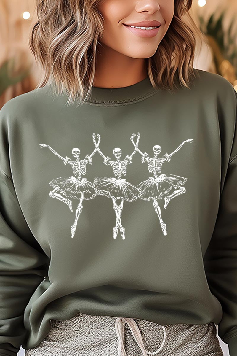 UL180-E3156 Halloween Ballerina Graphic Sweatshirt $20