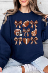 UL180-E3054 Cute Football and Bow Graphic Sweatshirt $20