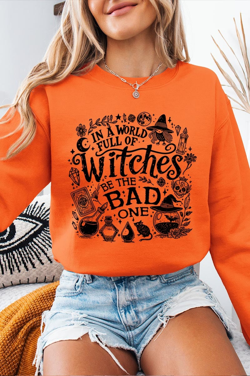 UL180P-E3139 In a World of Witches Graphic Plus Sweatshirt $25